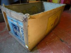 Vintage wooden and cardboard box with Capstan Cigarettes emblem and Goldflake Honeydew Cigarettes