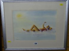 LINDA SHAFFER watercolour - titled 'Lucy in the Sky (with diamonds)', signed, dated '02