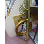 Brass fender, circular convex mirror and one other