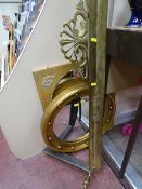 Brass fender, circular convex mirror and one other