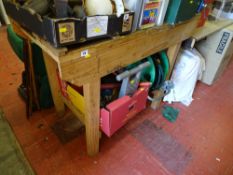 Wooden workbench with Guardsman vice