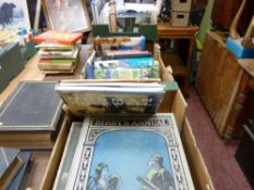 Four boxes of mixed books including many Bibby annuals etc