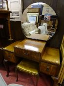 Art Deco style dressing table and upholstered stool