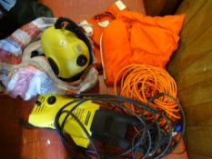 Parcel of Karcher powerwash equipment and orange flotation equipment etc E/T