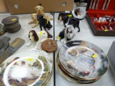 Royal Doulton collie dog, Royal Doulton labrador, Sylvac spaniel, Aynsley red fox and other canine