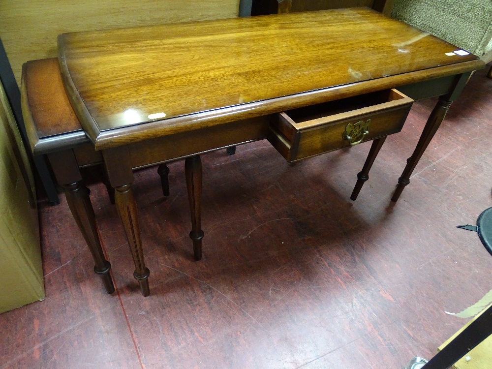 Modern dark wood nest of three tables