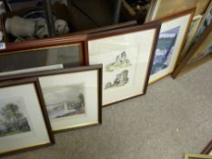 Large parcel of paintings, prints and woolwork pictures including North Wales engravings etc