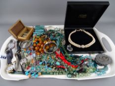 Parcel of costume and dress jewellery, beads etc