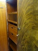Two door wardrobe with interior drawers and shelves