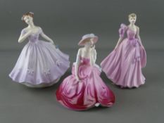 Three Coalport figurines 'Lucinda', 'In Love' and 'Cassie'