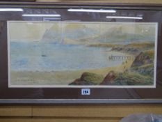 J T PARRY (AP IDWAL) watercolour - North Wales coastal scene, signed and dated 1900, 23 x 54 cms
