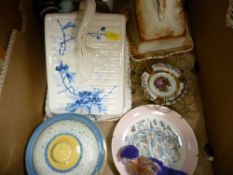 Two Staffs cheese dishes and other items of porcelain