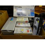 Parcel of home electrical items including steam cleaner, garment steamer, Phillips portable DVD