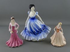 Coalport china figurines 'Heart to Heart' (two) and Ladies of Fashion 'Maureen'