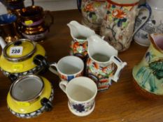 Mixed porcelain including Gaudy Welsh, copper lustre etc