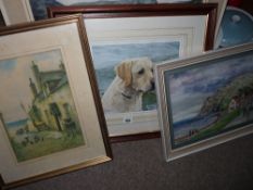 Parcel of paintings and prints including WARREN WILLIAMS, W G SMITH painting of the Little Orme,