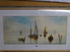 PASQUALE watercolour - Venetian boating scene, signed, 24 x 53 cms