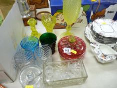 Parcel of cranberry and other decorative glassware