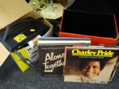 A boxed Wagner wallpaper stripper together with a small parcel of LP records