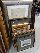 A parcel of various framed coloured etchings & prints