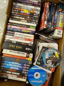 A box of DVDs