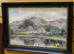 Framed watercolour by J SUMNER, dated 1890, Irish cottages