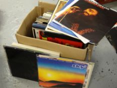 A box of LP records, mainly easy listening
