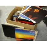 A box of LP records, mainly easy listening