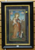 Framed print of the virgin & child by MEISTER WILHELM by C SCHULTZ printed by HANGARD-MAUGE, Arundel
