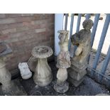 A collection of composite stone garden ornaments (outside)