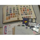 Two vintage stamp albums, small parcel of presentation packs, first day covers together with a