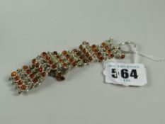 A sterling silver amber bracelet