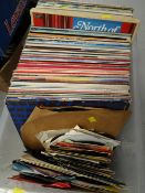 A box of single LP records mainly easy listening & classical