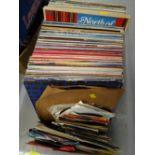 A box of single LP records mainly easy listening & classical