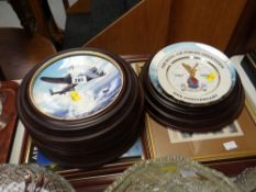 Parcel of Royal Worcester limited edition Royal Air Force WWII airplanes, framed aviation prints &