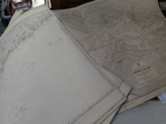 A parcel of nineteenth & twentieth century sea charts including The Burry Inlet etc