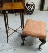 A neat Edwardian mahogany jardiniere stand together with a small square cabriole leg dressing