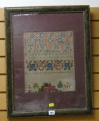 Framed sampler of the alphabet & a biblical quote