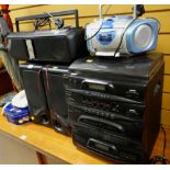 Parcel of electricals to include a Bush hifi system, Hitachi & Bush CD radios etc E/T