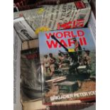 Box of books & magazines relating to WWII