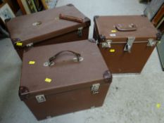 Three jeweller's travelling cases, some with contents