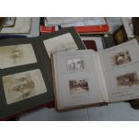 Two vintage photograph albums together with an early twentieth century sketchbook