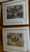 A pair of limited edition GILLIAN HARRIS signed hunting prints