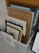 Box of various framed prints, pictures & etchings