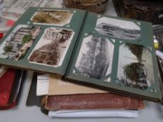A vintage postcard album with many mainly relating to Cardiff