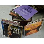 A collection of LP records mainly easy listening & classical