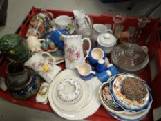 Crate of mixed china including vases, teaware, plates etc