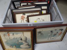 Box of mixed framed prints