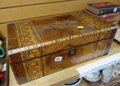 A walnut & inlaid writing box