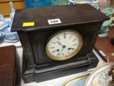 A black slate & marble mantel clock